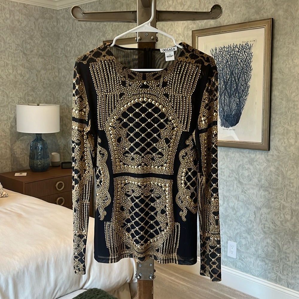 OOLALA NWT mesh and studs top